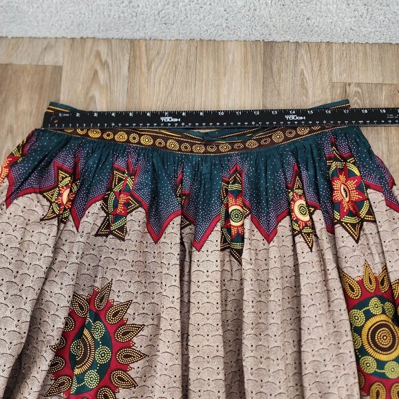 The African Shop Women's Size 18 Multicolor Ethnic Print Zip Full Maxi‎ Skirt - Picture 8 of 11